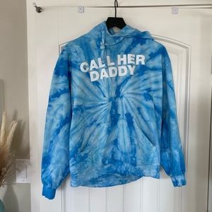 Call Her Daddy Blue Tie-Dye Hoodie